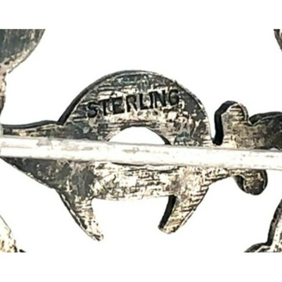 VTG Estate Shriner Sterling Silver & Marcasite Crescent & Sword Brooch Pin! 48 - Picture 6 of 7